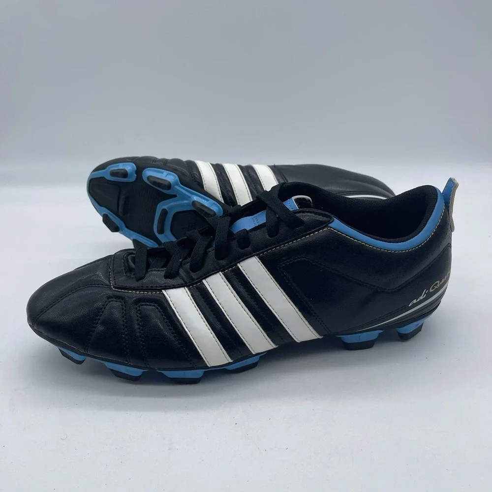 Adidas AdiQuestra IV MG G40715 Men's Size 12 Soccer Cleats Black Blue Athletic